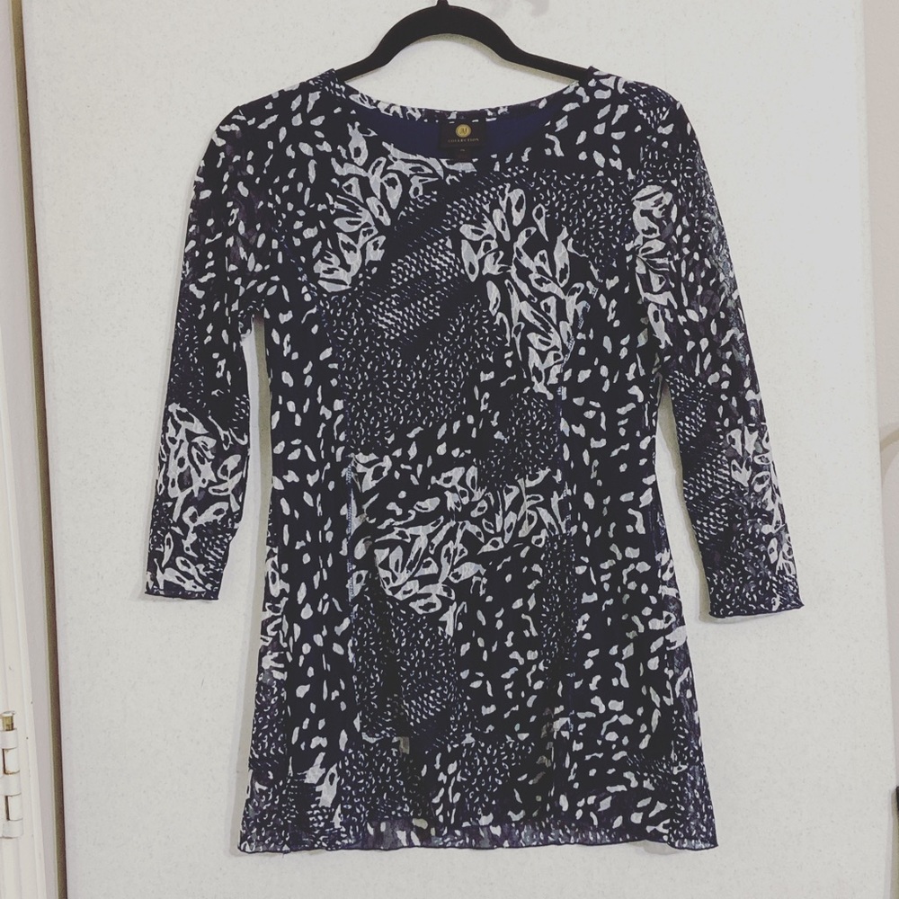 JM Collection Navy Blouse Petite S